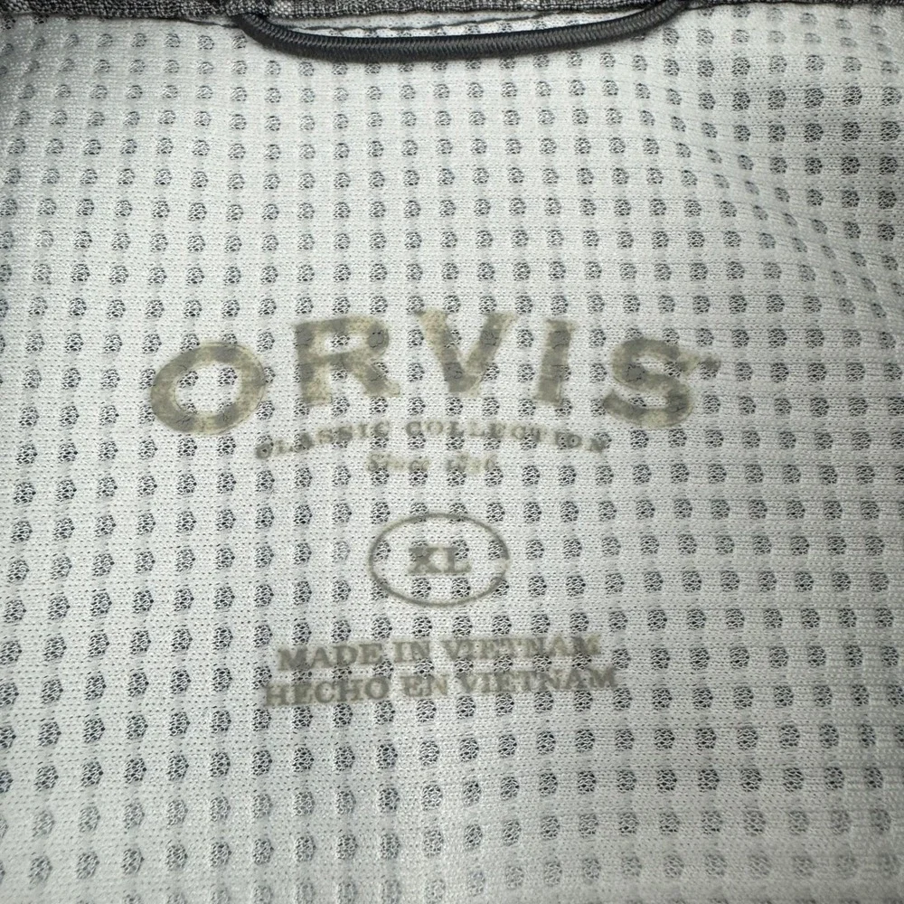ORVIS Mens short sleeve button performance‎ plaid shirt white/gray - XL